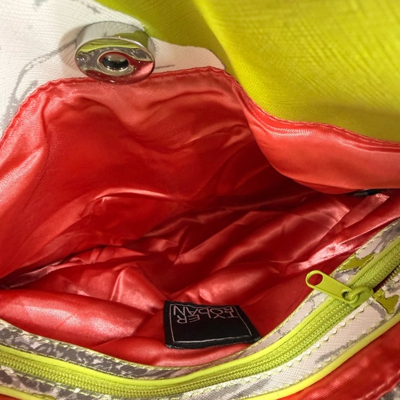 Tyler Rodan Shoulder Bag Satchel Floral Green White Hot Pink - Picture 7 of 10